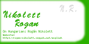 nikolett rogan business card